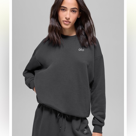 ALO Yoga Sweaters - Accolade Crew Neck Pullover - Anthracite